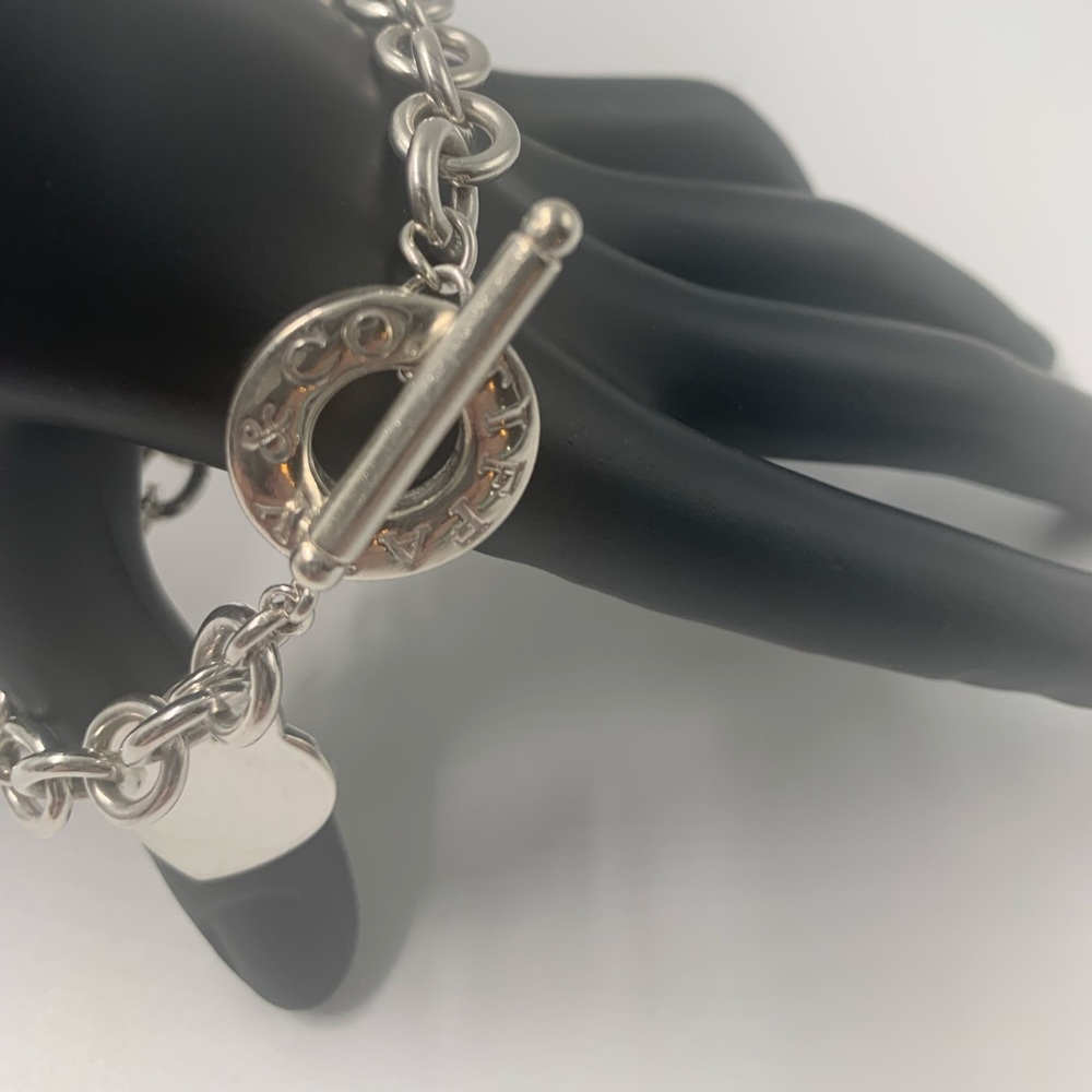 Tiffany & Co 925 Sterling Silver Toggle Heart Bracelet